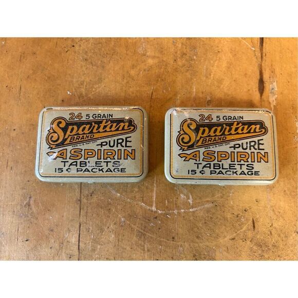 Vintage Petersburg Virginia-Southern Drug Co-Spartan Brand Aspirin Tin Snap Box - Picture 1 of 7